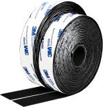 Hook and Loop Tape 2in x 10ft self Adhesive Sticky Back Interlocking Nylon Fabric Fastener Heavy Duty Adhesion Strip Tape reclosable Black